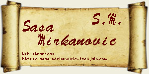 Saša Mirkanović vizit kartica